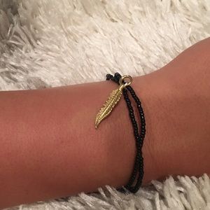 black seed bead chocker or wrap bracelet